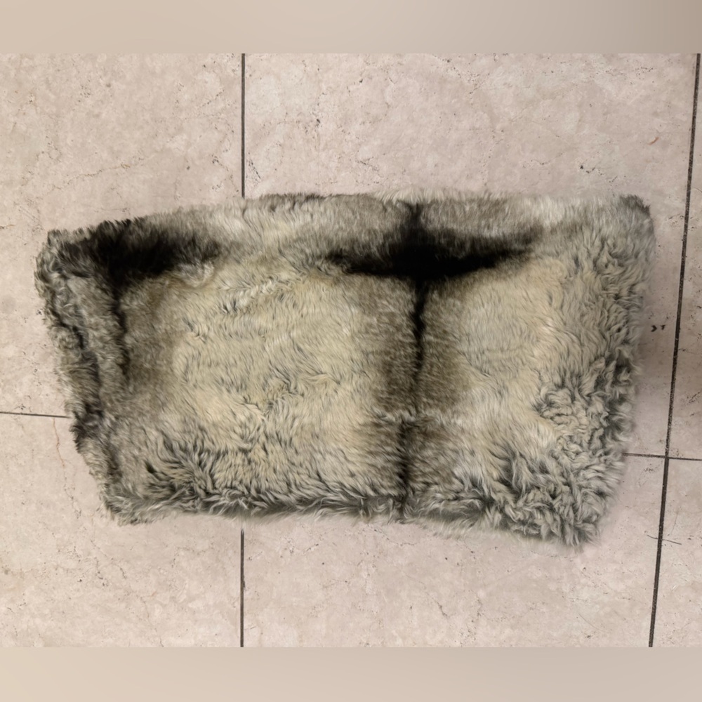 Faux Fur Snood in Gray, Black and a Brown Hue - Picture 4 of 4
